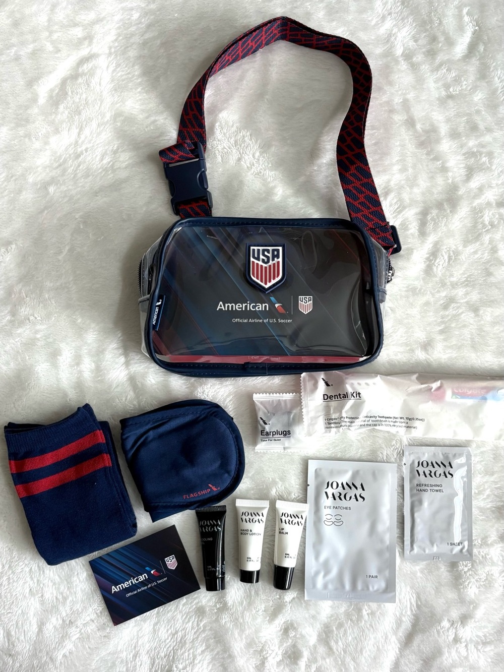 New American Airlines FIFA Team USA World Cup Amenity Kit Clear Bag